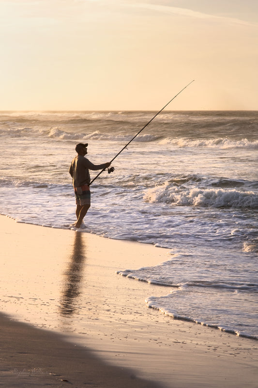 PEOPLE & PETS - Surf Fisherman at Fort Walton Beach FL