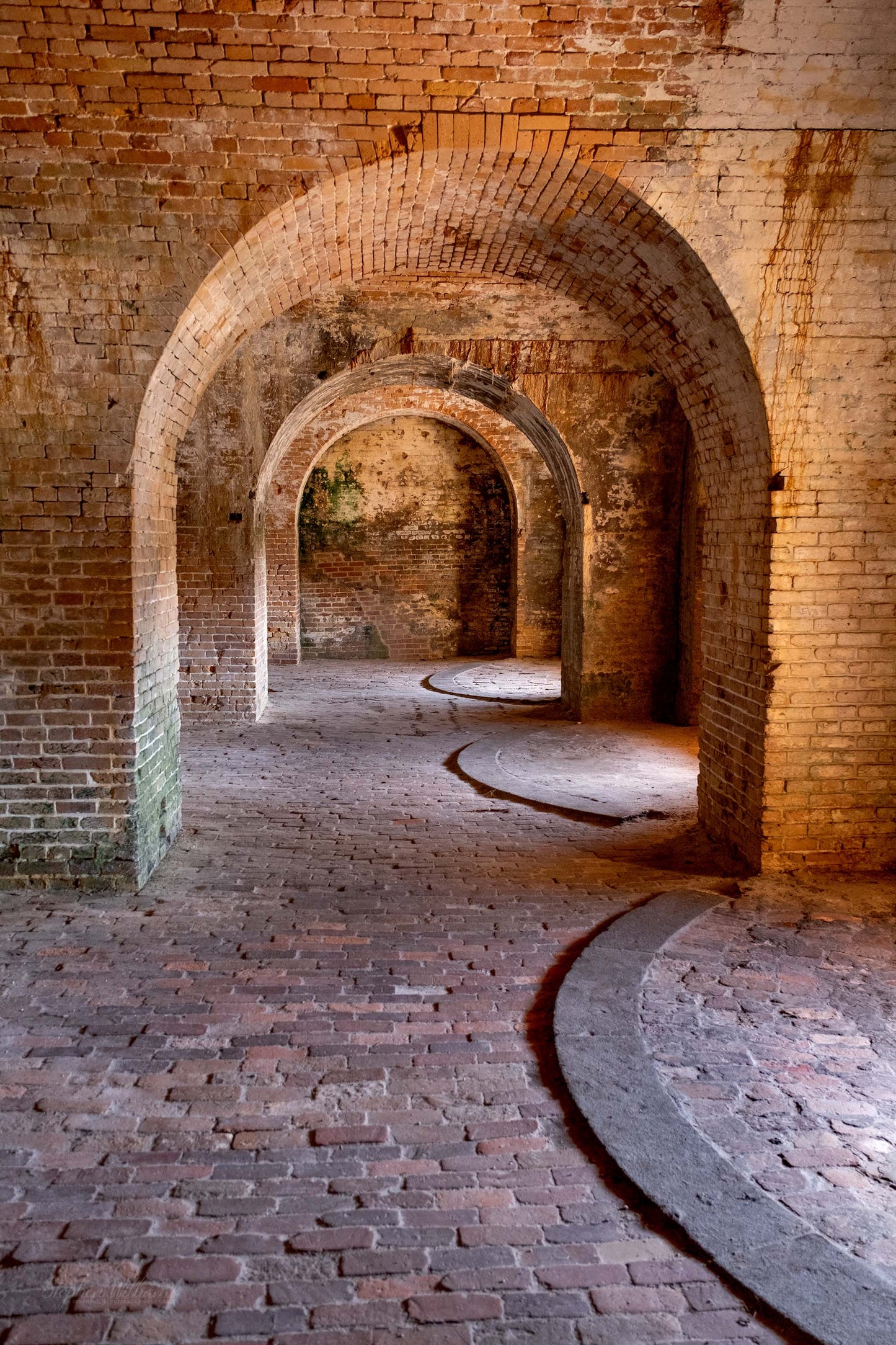 STRUCTURES - Interior Vaulted Chambers at Fort Pickens in Gulf Islands National Seashore near Pensacola FL